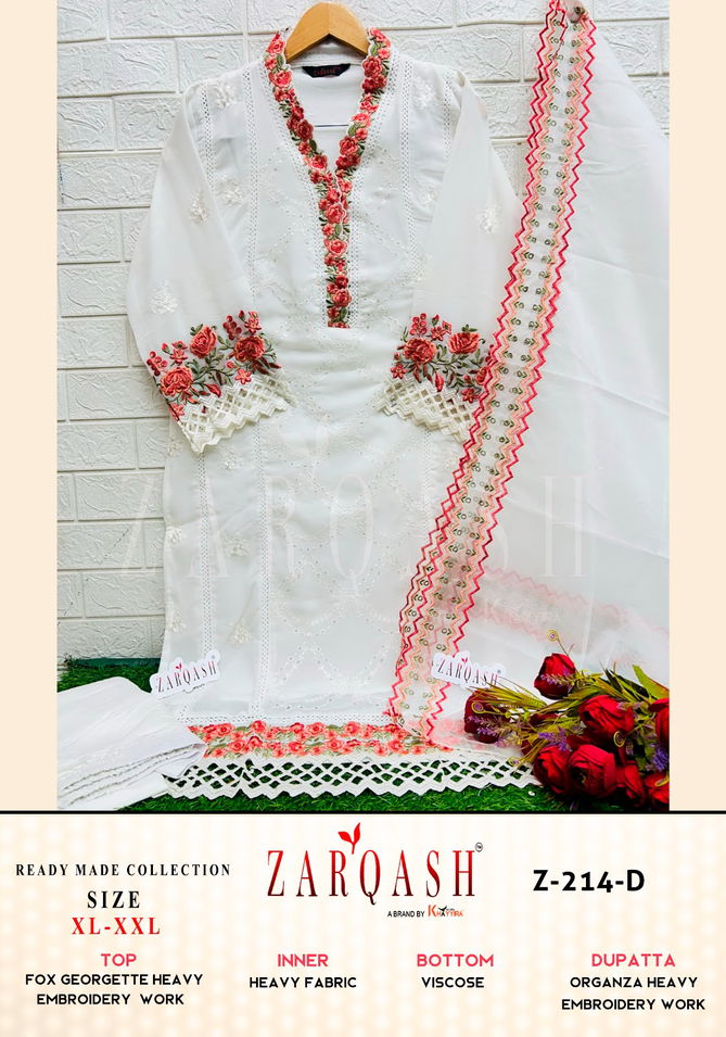 Z 214 Zarqash Embroidery Georgette Pakistani Suits Exporters In India